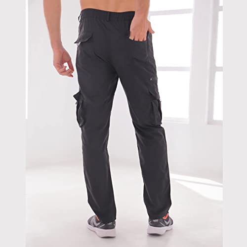 Men Casual Cargo Pant Lightweight Tactical Pant Hiking Jogger Classic Fit Multi Pockets XXL