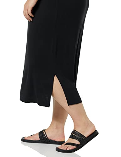 Amazon Essentials Women's Pull-On Knit Midi Skirt (Available in Plus Size), Black, XX-Large