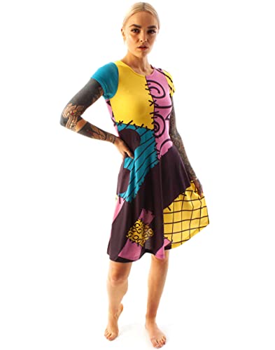 Disney Nightmare Before Christmas Sally Women's Short Sleeve Costume Dress XXX-Large Multicoloured