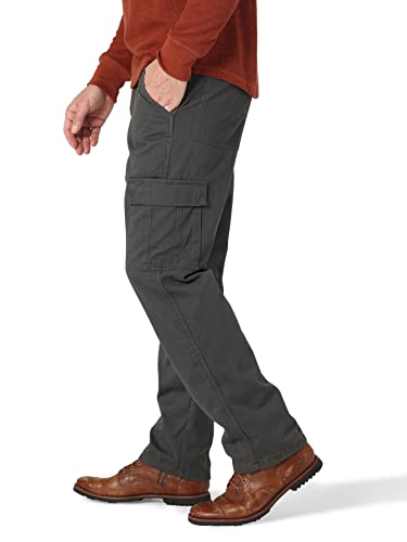 Wrangler Authentics Men's Fleece Lined Cargo Pant, Anthracite Twill, 34W X 32L