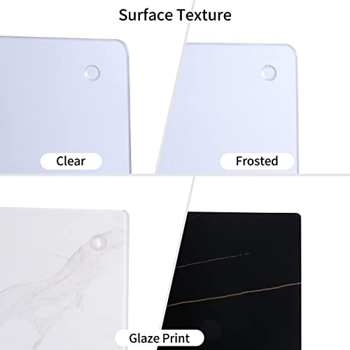 Murrey Home Tempered Glass Cutting Boards for Kitchen Dishwasher Safe, Rectangle Chopping Board with Rubber Feet, Small Clear Countertop Tray, Scratch Resistant, Heat Resistant, Non-Slip, 15.7"x11.8"