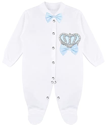 Lilax Baby Boy Newborn Crown Jewels Layette 3 Piece Gift Set 0-3 Months Blue