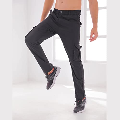 Men Casual Cargo Pant Lightweight Tactical Pant Hiking Jogger Classic Fit Multi Pockets XXL