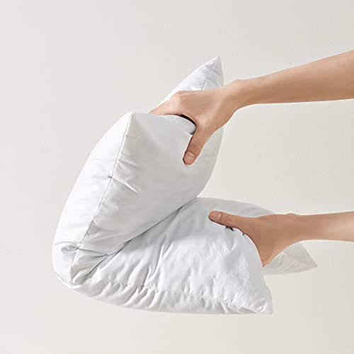 basic home 26x26 Euro Pillow Inserts-Shredded Memory Foam Fill-High Density Throw Pillow Inserts with Long Support-Home Couch Hotel Collection-Cotton Fabric-2 Pack