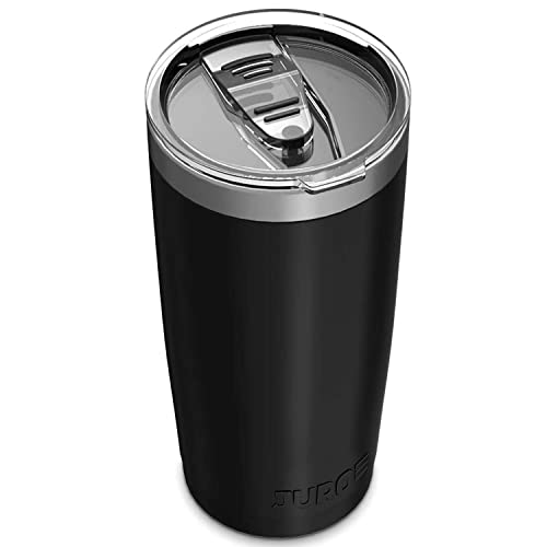 Juro Tumbler 20 Oz Stainless Steel Vacuum Insulated Tumbler with Lids and Straw [Travel Mug] Double Wall Water Coffee Cup for Home, Office, Outdoor Works Great for Ice Drinks and Hot Beverage - Black