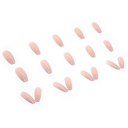 Hkanlre Press on Nails Coffin Fake Nails French Acrylic Long False Nails for Women and Girls 24PCS (P-style-23)