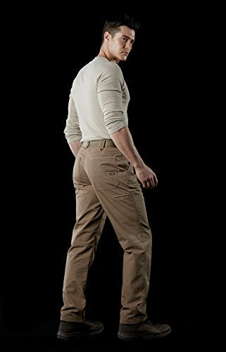 CQR Men's Ripstop Work Pants, Water Repellent Tactical Pants, Outdoor Utility Operator EDC Straight/Cargo Pants, Utility Straight(twp301) - Khaki, 32W x 34L