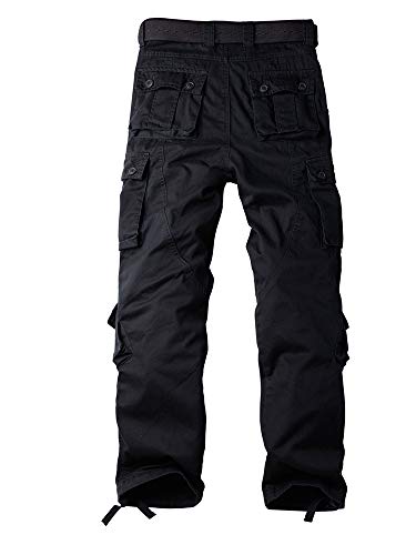 Alfiudad Womens Cargo Pants with Pockets, Women's Casual Military Army Hiking Combat Tactical Work Pants Trousers,Black,26(US 2)