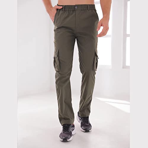 Men Outdoor Cargo Pant Lightweight Tactical Pant Hiking Jogger Classic Fit Multi Pockets M