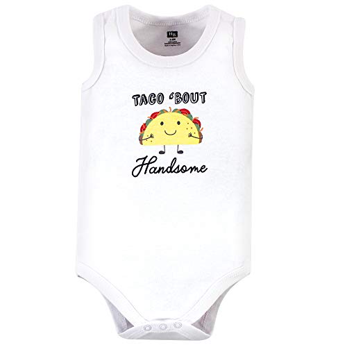 Hudson Baby Unisex Baby Cotton Sleeveless Bodysuits, Taco Truck, 3-6 Months