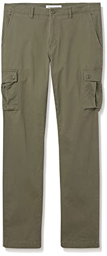 Amazon Essentials Men's Slim-Fit Stretch Cargo Pant, Olive, 34W x 32L