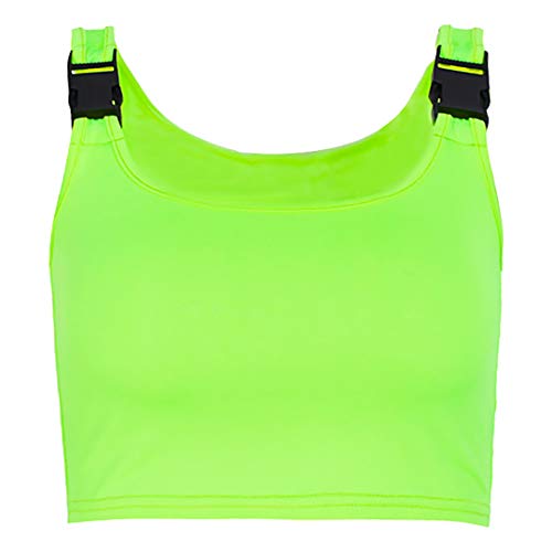 Mocure Sexy Neon Sleeveless Rave Crop Tops Trendy Colored Tank Bustier Top for Club