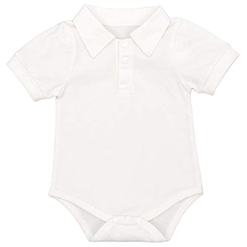 Toddler Baby Boys Gentleman Summer Suits Set Bowtie One-Piece Shirt Romper Bodysuit Bib Shorts Overalls Baptism Clothing Sets for Kids Ivory 0-6 Months