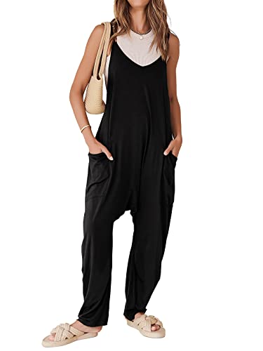 ANRABESS Women's Overalls Summer Casual Loose Baggy Stretchy Jumpsuit Romper 2023 Fashion Trendy Outfits Spring Clothes Onesie Jumper 949heise-XL