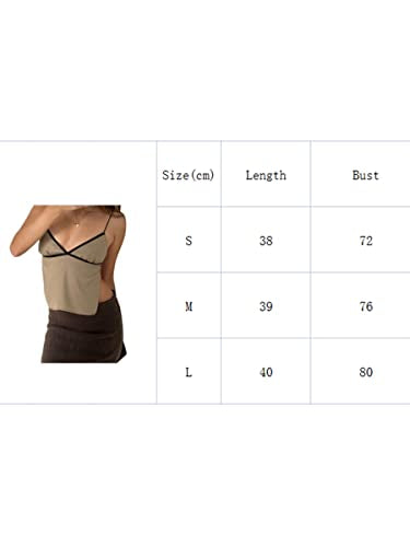 Women Y2k Spaghetti Straps Cami Top Sexy Backless Lacing Vest Summer Going Out Tops E-Girl Streetwear (A-White, S)