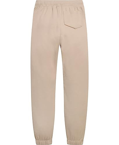 Nautica Girls' School Uniform Jogger Pants, Elastic Waistband with Drawstring Closure, Stretch Performance Fabric, Khaki, 6