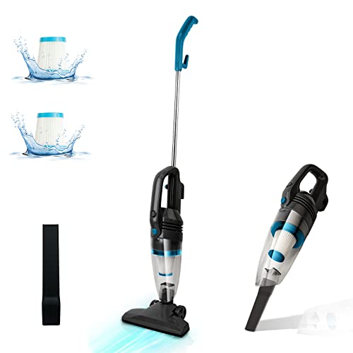 Corded Vacuum Cleaner, Stick Vacuum with 400W 12Kpa Powerful Suction, 4 in 1 Lightweight Bagless Vacuum Cleaner with Handheld for Pet Hair Carpet Hard Floor