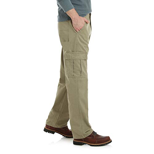 Wrangler Authentics Men's Big & Tall Relaxed Fit Cargo Pant (Logan), British Khaki Twill, 44W x 30L