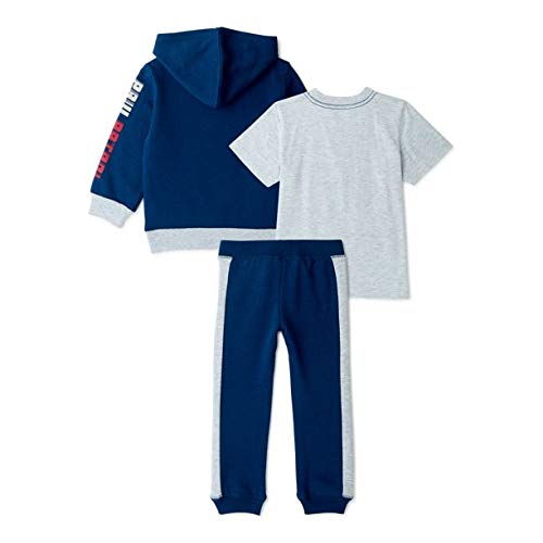 Nickelodeon Paw Patrol Graphic Hoodie, T-Shirt, & Jogger Sweatpant, 3-Piece Athleisure Outfit Bundle Set-Toddler Boys-Nick Jr, Navy/Heather Grey, 4T