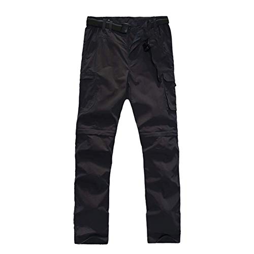 JOMLUN Boys Hiking Pants Kids Cargo Outdoor Casual Camping Pants Quick Dry Convertible Zip Off Trousers Black