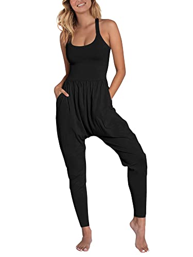 ANRABESS Women Summer Casual Loose Sleeveless Jumpsuit Romper Tank Harem Baggy Overalls Slim Fit Going Out Yoga Workout Jumper Outfits 2023 Fashion Clothes 982heise-XL