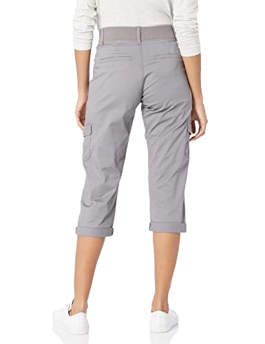 Lee Missy Women's Relaxed Fit Austyn Knit Waist Cargo Capri Pant, Frost Gray, 18