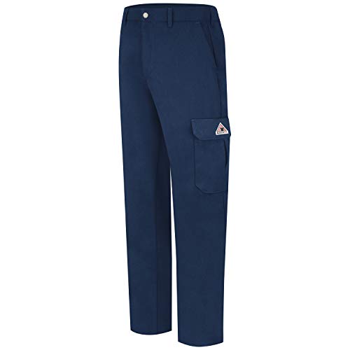 Bulwark Flame Resistant 7oz CoolTouch Cargo Pocket Work Pants,Navy,40W x 34L