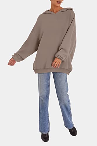 EFAN Hoodies for Women Oversized Sweatshirts Fall Fashion Outfits 2023 Clothes Fleece Solid Basic Soft Workout Loose Tops Sweaters