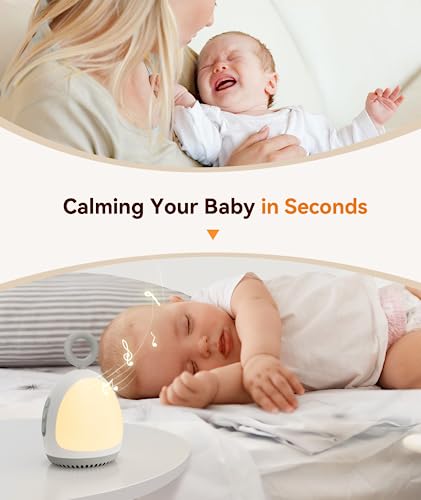 Baby Sound Machine, Dreamegg Portable Sound Machine for Sleeping with Night Light, Brown Noise, Lullaby, Child Lock, White Noise Machine Baby Sleep Soother for Home Travel Nursery Baby Registry Search