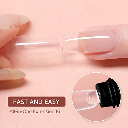 GAOY Poly Gel Nail Kit with U V Light, 6 Pcs Builder Gel Nail Extension Kit for Beginners with Everything Nail Art DIY at Home