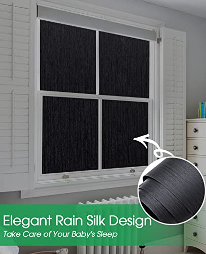 Blackout Window Film Light Darking: 100% Black Out Sun Heat Blocking Static Cling Window Privacy Cover Removable Frosted Glass Stickers 17.5 x 78.7 Inch
