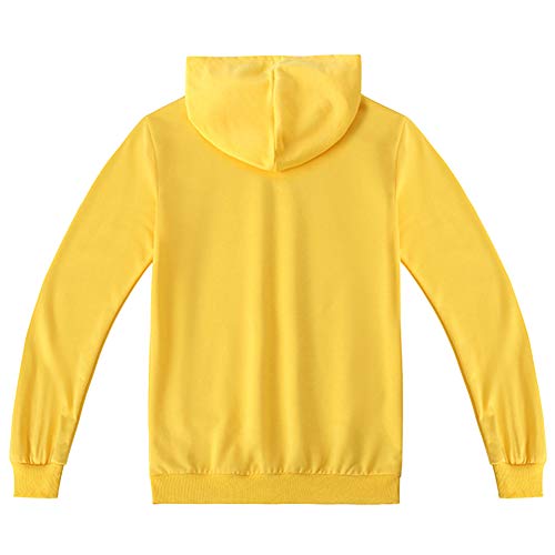 amropi Boy's Tracksuit Pullover Hoodie Jogging Pants Set 2 Pieces Sweatsuit (Yellow,6-7Years)