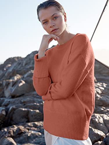 ANRABESS Sweaters for Women Oversized Crewneck Long Sleeve Knit Pullover Casual Chunky Cashmere Warm Fuzzy Tops 2023 Fall Outfits Fashion Clothes 626xiuhong-L Rust