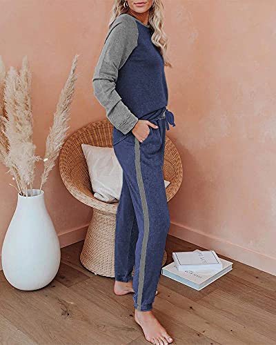 Ekouaer Women's 2 Piece Outfits Set Long Sleeve Sweatsuits Sets Soft Jogger Sets with Pockets