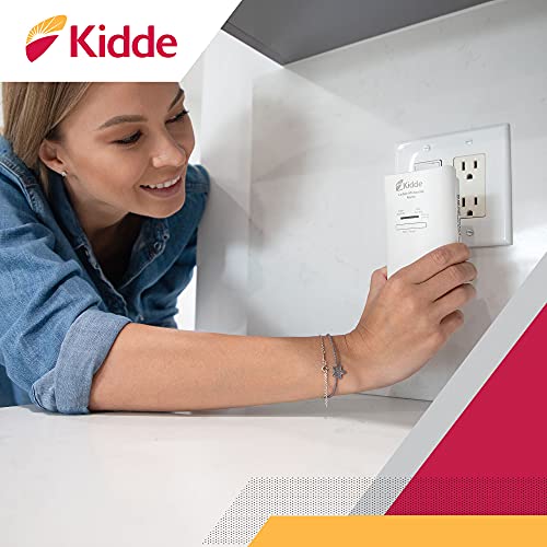 Kidde Carbon Monoxide Detector, Plug In Wall with AA Battery Backup, Test-Hush Button