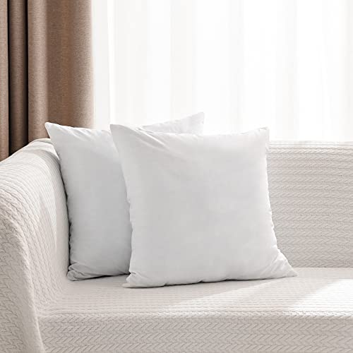 basic home 26x26 Euro Pillow Inserts-Shredded Memory Foam Fill-High Density Throw Pillow Inserts with Long Support-Home Couch Hotel Collection-Cotton Fabric-2 Pack