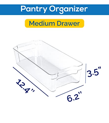 Utopia Home Medium Pantry Organizer-Set of 8 Refrigerator Organizer Bins-BPA Free Fridge Organizer for Freezers, Kitchen Countertops and Cabinets