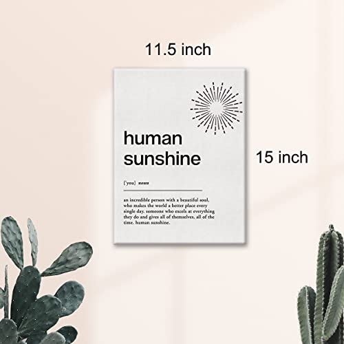 Motivational Wall Art Human Sunshine Definition Canvas Print Framed Painting for Home Wall & Tabletop Decor