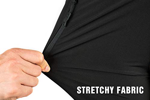 clothin Mens Workout Athletic Pants Elastic-Waist Drawstring Pants for Sport Exercise Travel,Quick-Dry,Stretchy,Navy,XL(37W x 32L)