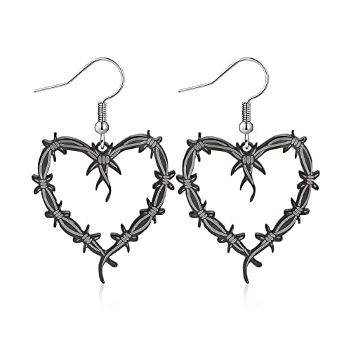 huiphong Karol Thorns Necklace Earrings Set Manana Sera Gothic Stainless Steel Merch Jewelry for Women Girls (black)