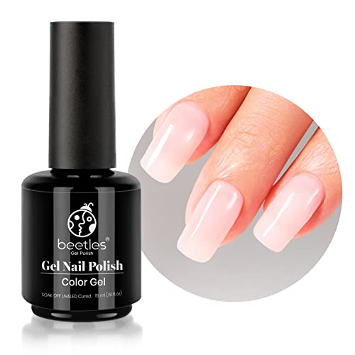 Beetles Neutral Gel Nail Polish 15ml Nude Pink Polish Set Pink Champagne Soak Off U V LED Nail Lamp Translucent Nail Art Gel 0.5Oz