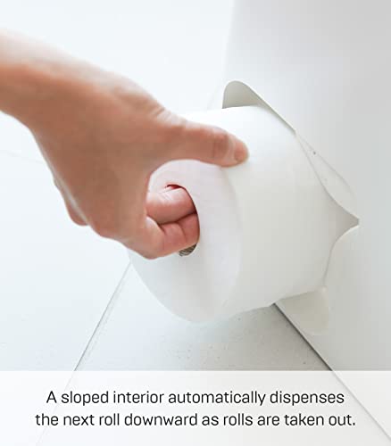 YAMAZAKI home 2294 Toilet Paper Stocker-Bathroom Storage Organizer Dispenser, One Size, White