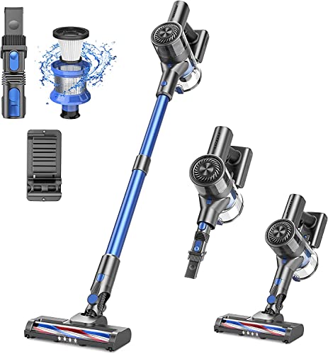 Vacuum Cleaners for Home, Cordless Vacuum Cleaner with 80000 RPM High-Speed Brushless Motor, 2600mAh Powerful Lithium Batteries, 5 Stages High Efficiency Filtration, Up to 40 Mins Runtime