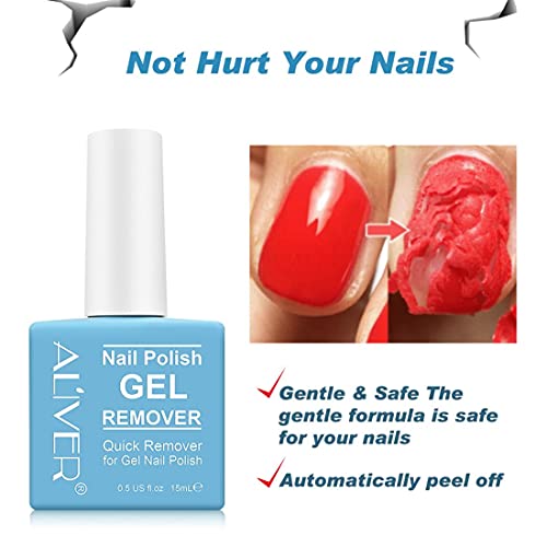 Gel Polish Remover (2 Packs), Gel Nail Polish Remover for Nails - Quickly & Easily Removes Gel Nail Polish Within 3-5 Minutes, No-irritating