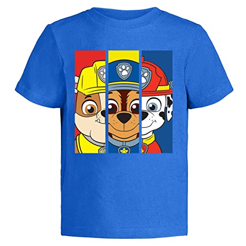 Paw Patrol Graphic T-Shirts (3 Pack) Rubble, Chase & Marshall Character Outfit Toddlers Birthday Boys 3T Bl/Wh/Rd SS