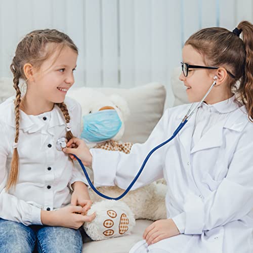 HTVYYDS White Lab Coat for Kids, Doctor Coat with Working Stethoscope&ID Card,Doctor Scientist Dress Up Costume for Boy Girls