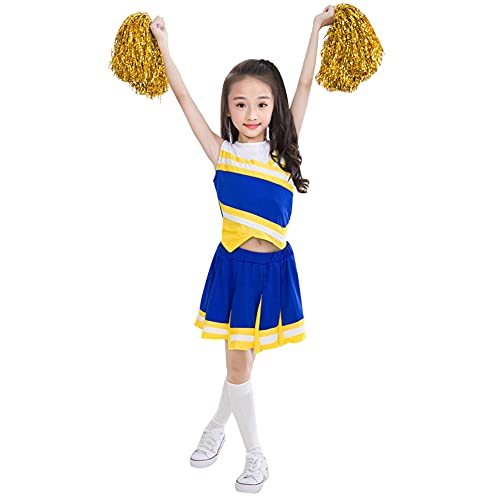 Little Girls' 2 Piece High School Cheerleading Uniform Costume Complete Outfit Cosplay Fancy Dress 130