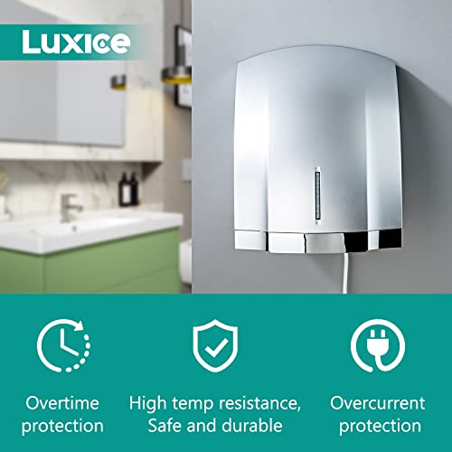 LUXICE Hand Dryer for Home Bathroom Commercial - Electric Automatic Air Hand Dryers,LX-1003 Silver
