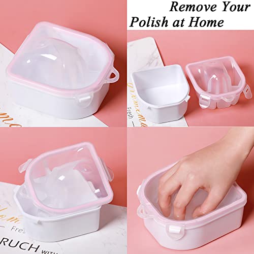 Nail Soaking Bowl, Gel Nail Polish Remover Kit, Manicure Bowl for Hand, Dip Powder Remover Tools, Nail Soak Off Bowl for Acrylic Nails, Nail Brush, Cuticle Pusher, Cuticle Peeler, 100/180 Nail File, Buffer Block