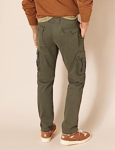 Amazon Essentials Men's Slim-Fit Stretch Cargo Pant, Olive, 34W x 32L